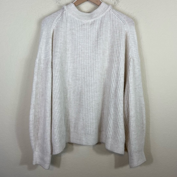 H&M Rib Knit Wool Sweater Size XXL Cream Beige - Picture 9 of 9